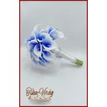 30 virágos White-Blue kálás örök-csokor + kitűzővel 