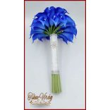 30 virágos Király-kék kálás örök-csokor + kitűzővel 