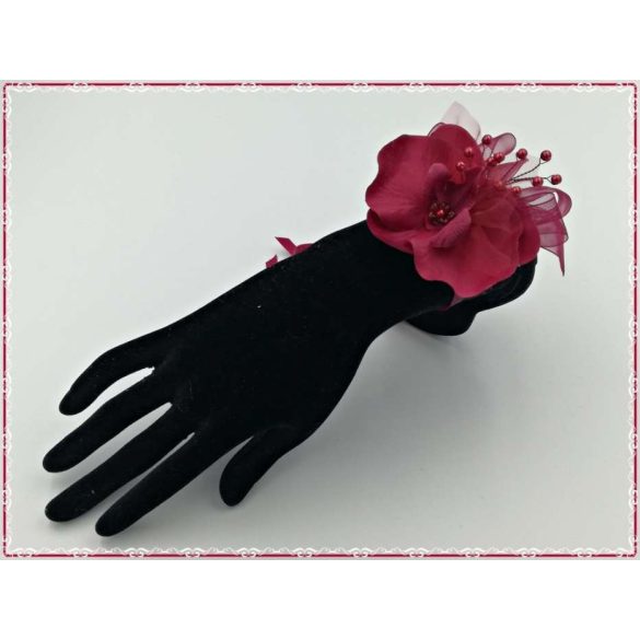 Csuklódísz Bordó Orchideás 