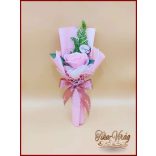 Rózsaszín nagy szappanrózsa táblácskával díszcsomagolásban 