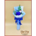 Királykék nagy szappanrózsa táblácskával díszcsomagolásban 