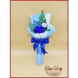   Királykék nagy szappanrózsa táblácskával díszcsomagolásban 