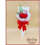 Piros nagy szappanrózsa táblácskával díszcsomagolásban 