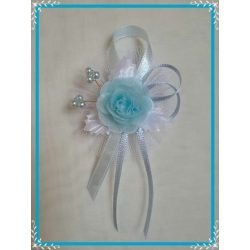 1" Bokréta, kitűző világoskék-fehér 