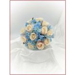 Barack rózsás-kék hortenziás Örök-csokor 12 virágos 