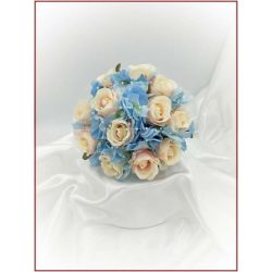 Barack rózsás-kék hortenziás Örök-csokor 12 virágos 