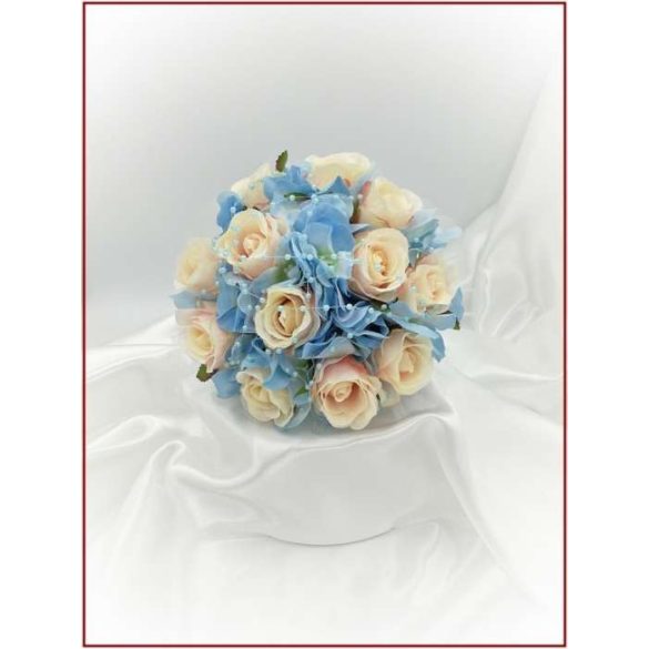 Barack rózsás-kék hortenziás Örök-csokor 12 virágos 