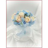 Barack rózsás-kék hortenziás Örök-csokor 12 virágos 