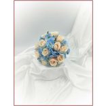 Barack rózsás-kék hortenziás Örök-csokor 12 virágos 