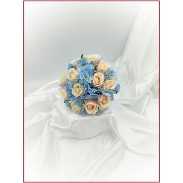 Barack rózsás-kék hortenziás Örök-csokor 12 virágos 