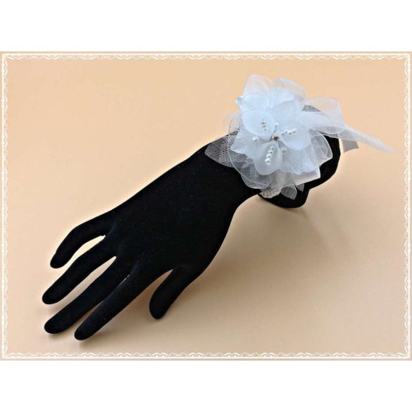 Fehér Csuklódísz fehér Kálás  Gyöngyös-pánttal