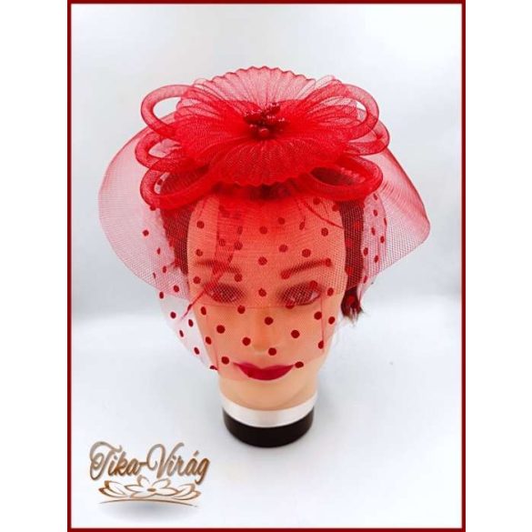 Piros Sisak, alkalmi elegáns kalap 