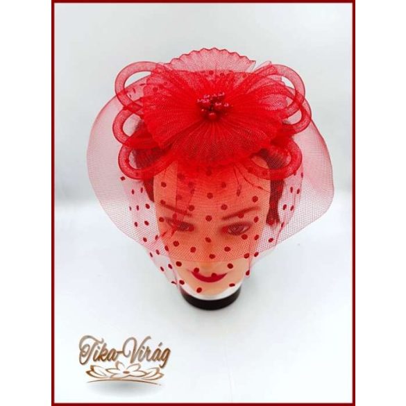 Piros Sisak, alkalmi elegáns kalap 