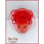 Piros Sisak, alkalmi elegáns kalap 