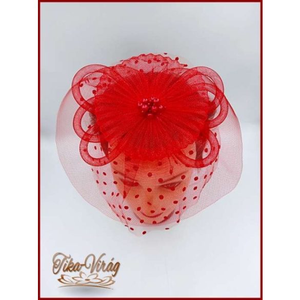 Piros Sisak, alkalmi elegáns kalap 