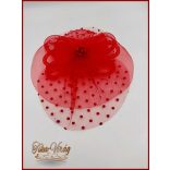 Piros Sisak, alkalmi elegáns kalap 