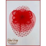 Piros Sisak, alkalmi elegáns kalap 