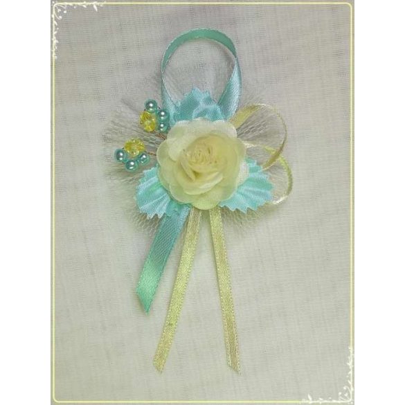 1" Bokréta, kitűző menta-citrom 