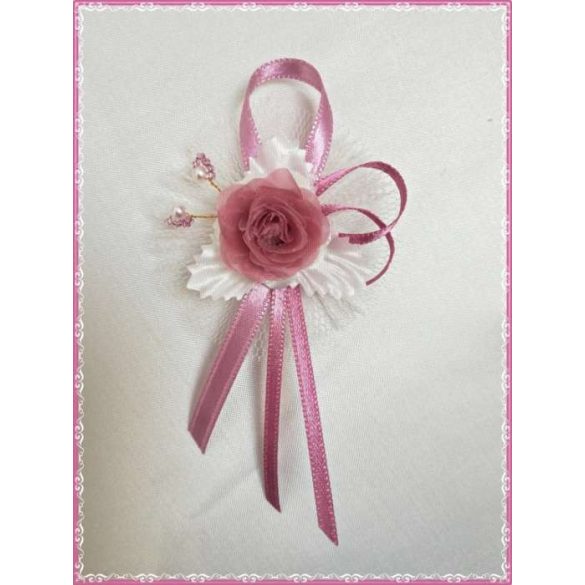 1" Kitűző, bokréta ekrü-mályva 