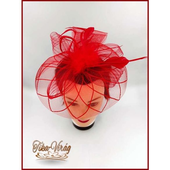 Piros Sisak, alkalmi elegáns kalap 