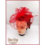 Piros Sisak, alkalmi elegáns kalap 