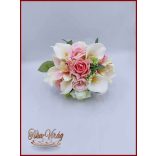 Koszorúslány vagy dobó örök-csokor kála, rózsa, orchidea, liziantusz kövekkel díszített 