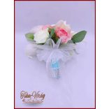 Koszorúslány vagy dobó örök-csokor kála, rózsa, orchidea, liziantusz kövekkel díszített 