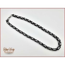 Ezüst-fekete színű nemesacél nyaklánc 