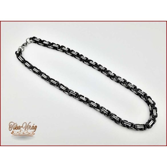 Ezüst-fekete színű nemesacél nyaklánc 