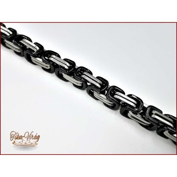 Ezüst-fekete színű nemesacél nyaklánc 