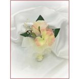 Hamvas barack 1 rózsás kitűző, bokréta 