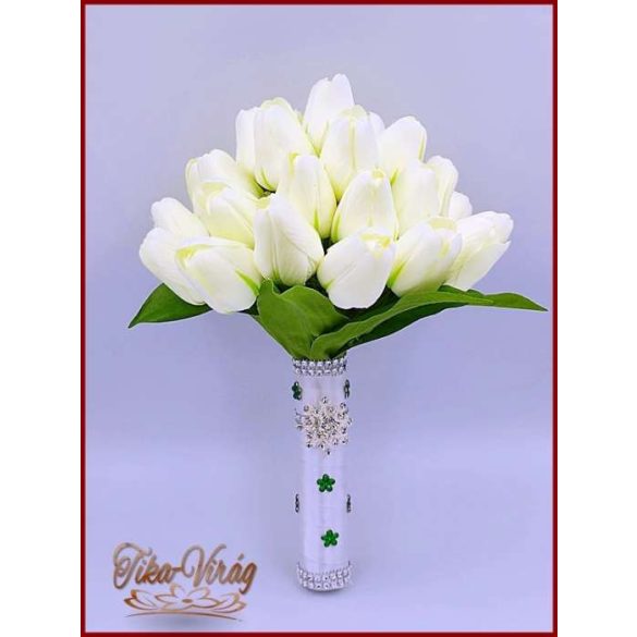 29 szálas Fehér tulipán örök-csokor 