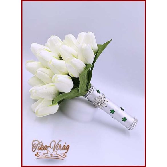 29 szálas Fehér tulipán örök-csokor 