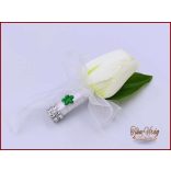 29 szálas Fehér tulipán örök-csokor+ kitűzővel 