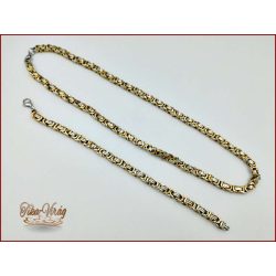 Ezüst-arany színű nemesacél nyaklánc+Karkötő szett 