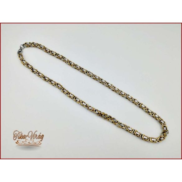 Ezüst-arany színű nemesacél nyaklánc+Karkötő szett 