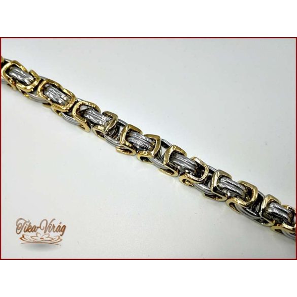 Ezüst-arany színű nemesacél nyaklánc+Karkötő szett 