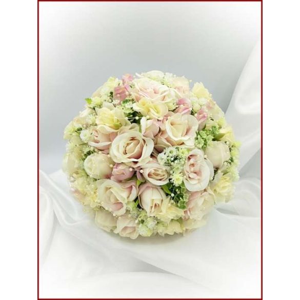 Mályva-ekrü 34 szálas örök-csokor 