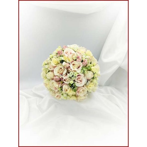 Mályva-ekrü 34 szálas örök-csokor 