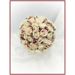 Sötét-mályvás-pasztell 32 virágos Örök-csokor 