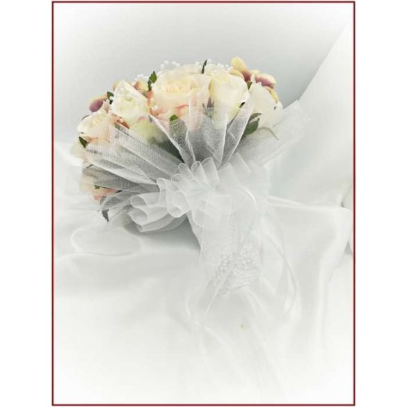 Sötét-mályvás-pasztell 32 virágos Örök-csokor 