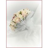 Sötét-mályvás-pasztell 32 virágos Örök-csokor 