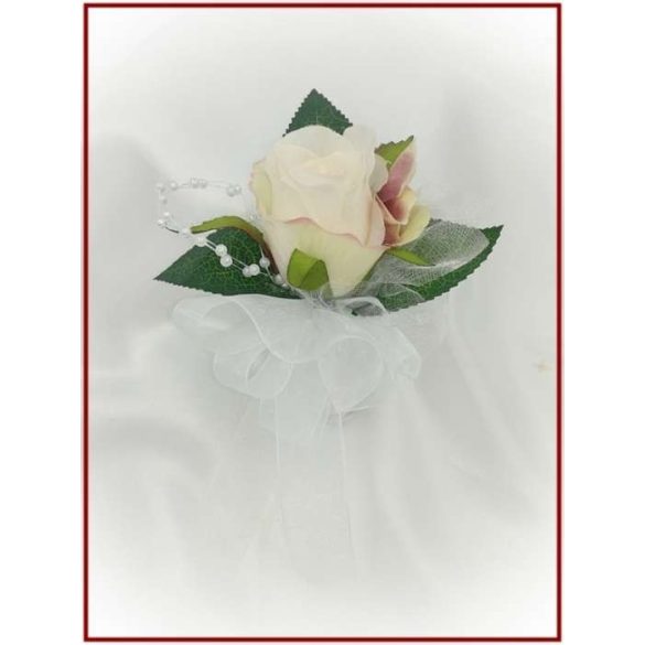 Sötét-mályvás-pasztell 1 virágos kitűző, bokréta 