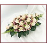 Sötét-mályvás-pasztell asztaldísz 