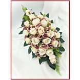 Sötét-mályvás-pasztell asztaldísz 