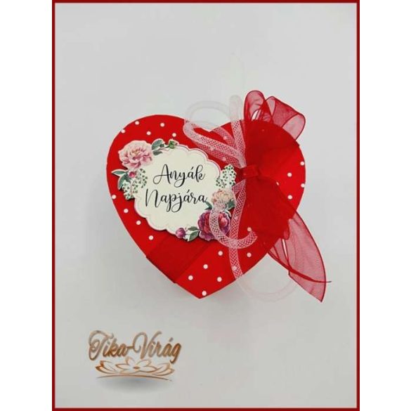 Szappan-rózsa box "S" Pettyes szív 