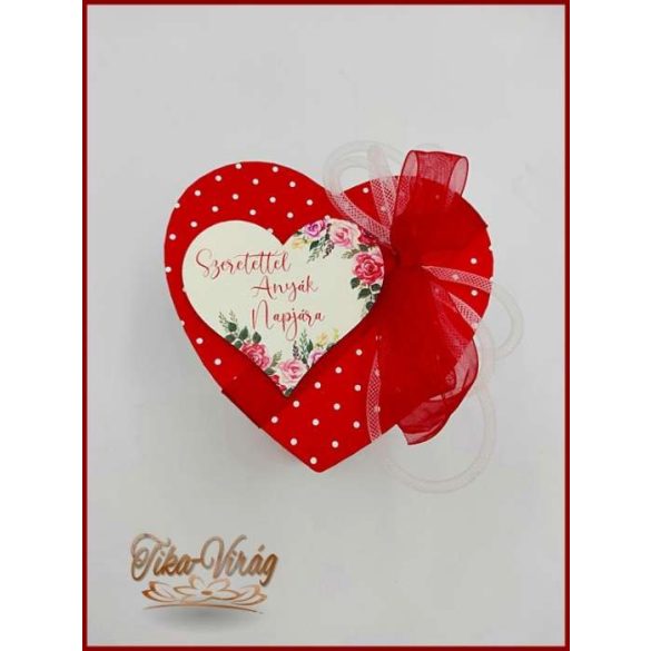 Szappan-rózsa box "L" Pettyes szív 