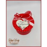 Szappan-rózsa box "L" Pettyes kerek dobozban 