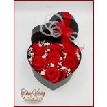 Szappan-rózsa box "L" Fekete szív dobozban 