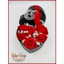 Szappan-rózsa box "M" Fekete szív dobozban 